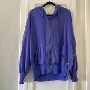 Free People Movement On Point Full Zip Jacket Oversized Purple Grape Sz S